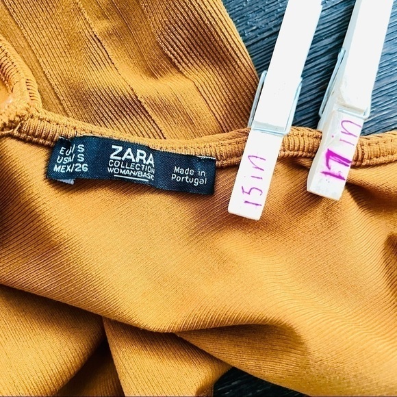 ZARA Ribbed Burnt Orange Crop Top | Boho Chic Fall 2025 Trendy Knit Tank - Picture 4 of 4